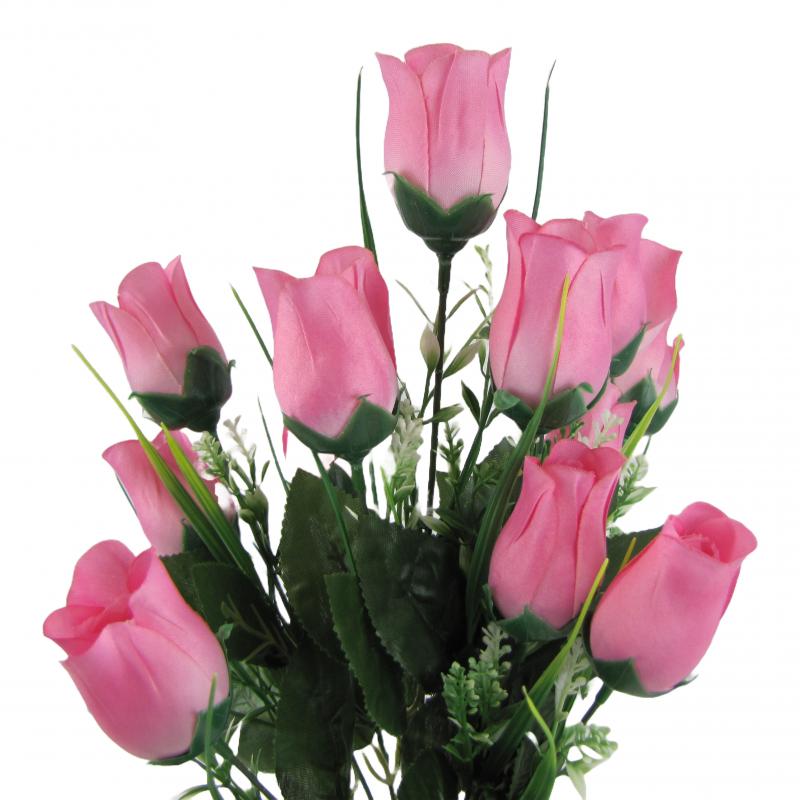 Sztuczne róże bukiet 40cm różowe (10 sztuk)